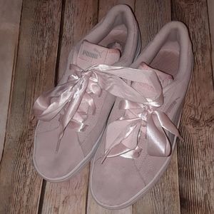 Puma Childrens Smash V2 Ribbon‎ Jr Sneaker Pink 6.5